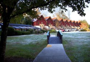 A row of beautiful condo rentals in Helen GA