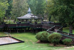 Beautiful walkway and gazebo at Helen Ga resort