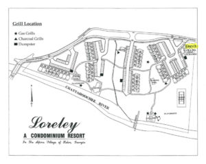 Map of condominiums at Loreley Resort